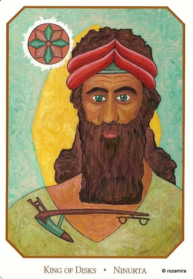 King of Disks - Ninurta card from the Babylonian Tarot deck