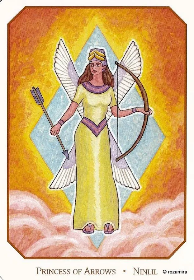 Princess of Arrows - Ninlil card from the Babylonian Tarot deck