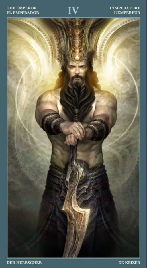 The Emperor card from the Barbieri Tarot deck