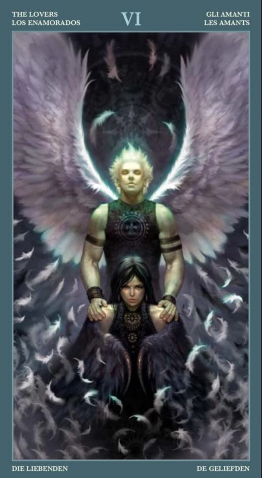 The Lovers card from the Barbieri Tarot deck