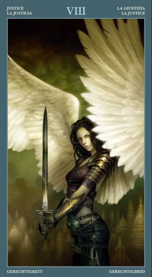 Justice card from the Barbieri Tarot deck