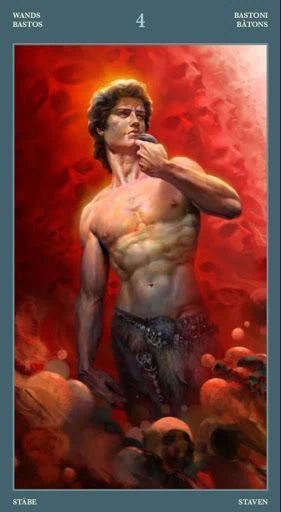 4 of Wands card from the Barbieri Tarot deck