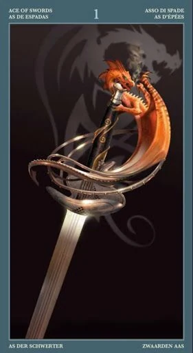 Ace of Swords card from the Barbieri Tarot deck