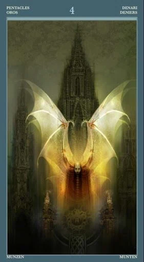 4 of Pentacles card from the Barbieri Tarot deck