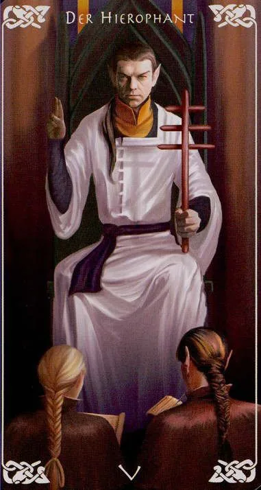The Hierophant card from the Bayless Tarot deck