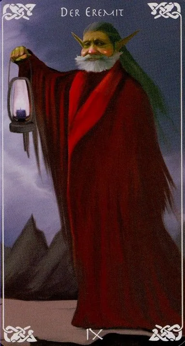 The Hermit card from the Bayless Tarot deck