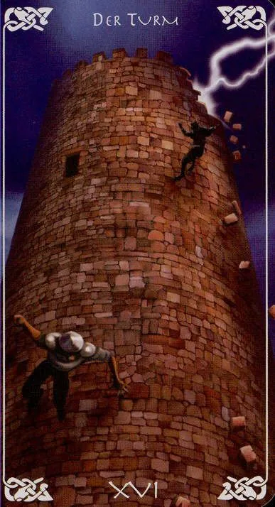 The Tower card from the Bayless Tarot deck