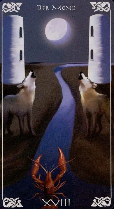 The Moon card from the Bayless Tarot deck