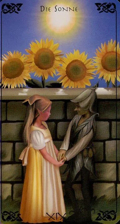 The Sun card from the Bayless Tarot deck