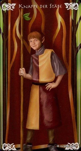 Page of Wands card from the Bayless Tarot deck