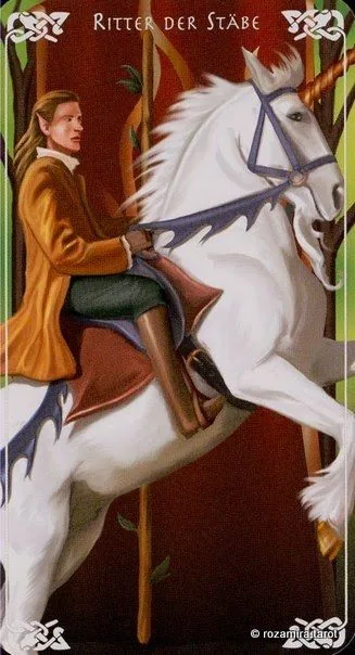 Knight of Wands card from the Bayless Tarot deck