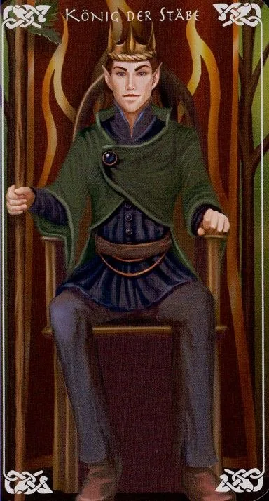 King of Wands card from the Bayless Tarot deck