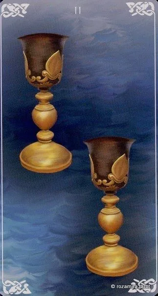 Two of Cups card from the Bayless Tarot deck