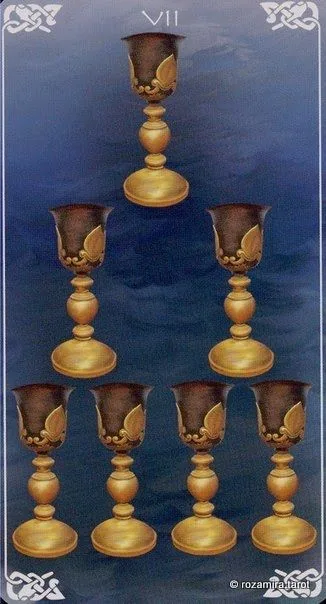 Seven of Cups card from the Bayless Tarot deck