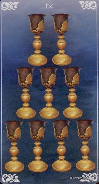 Nine of Cups card from the Bayless Tarot deck