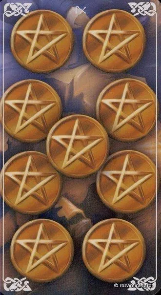 Seven of Pentacles card from the Bayless Tarot deck
