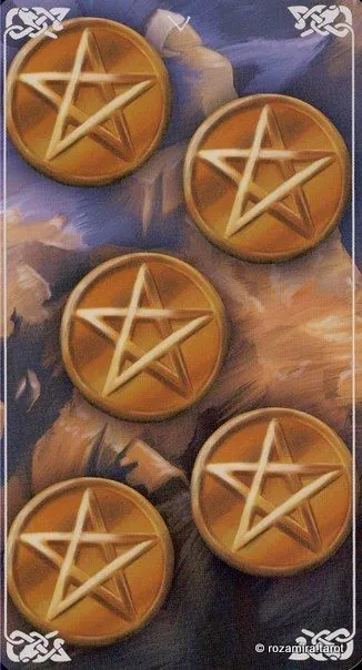 Nine of Pentacles card from the Bayless Tarot deck