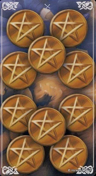 Ten of Pentacles card from the Bayless Tarot deck