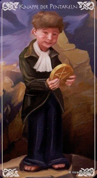 Page of Pentacles card from the Bayless Tarot deck