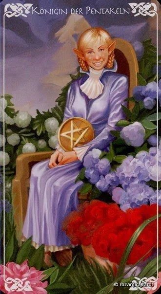 Queen of Pentacles card from the Bayless Tarot deck