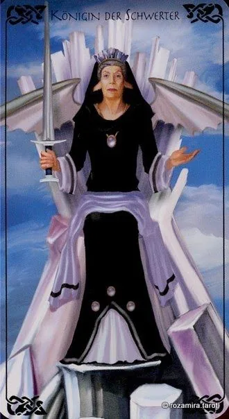 Queen of Swords card from the Bayless Tarot deck