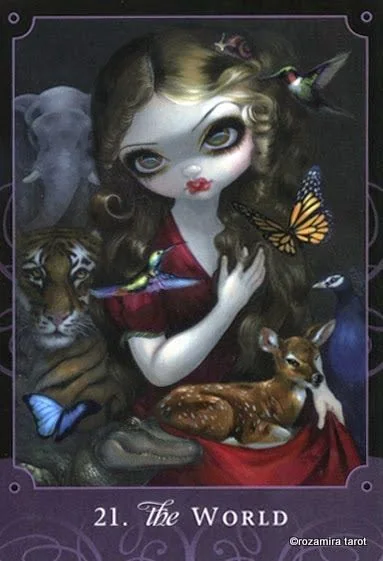 21. The World card from the Beautiful Creatures Tarot deck