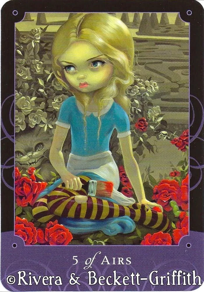 5 of Airs card from the Beautiful Creatures Tarot deck