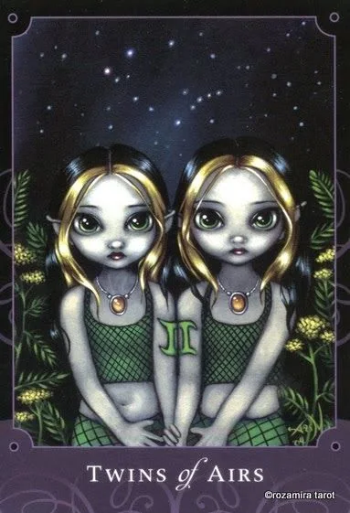 Twins of Airs card from the Beautiful Creatures Tarot deck
