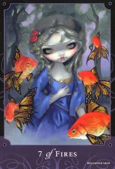 7 of Fires card from the Beautiful Creatures Tarot deck