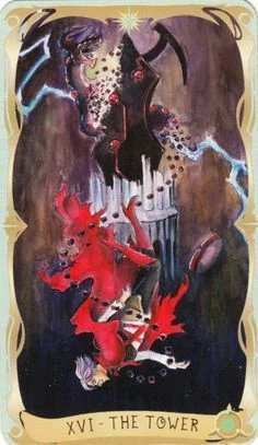 The Tower - Believing Heart Tarot card The Tower card from the Believing Heart Tarot deck
