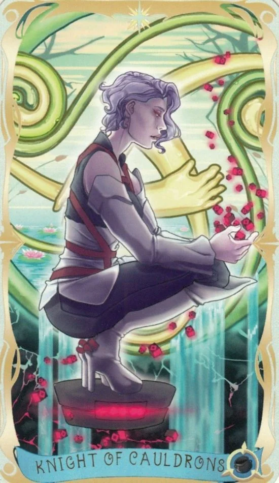Knight of Cauldrons card from the Believing Heart Tarot deck