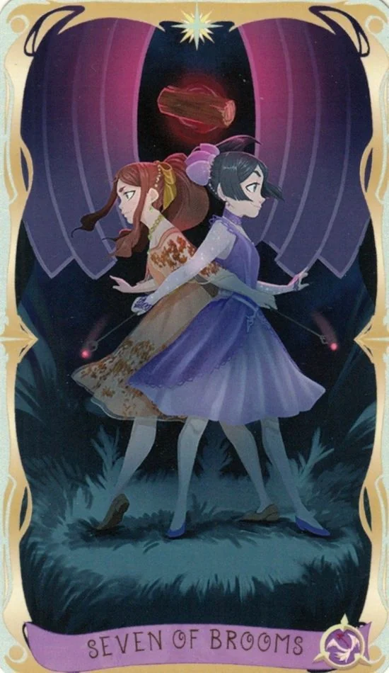 7 of Brooms card from the Believing Heart Tarot deck