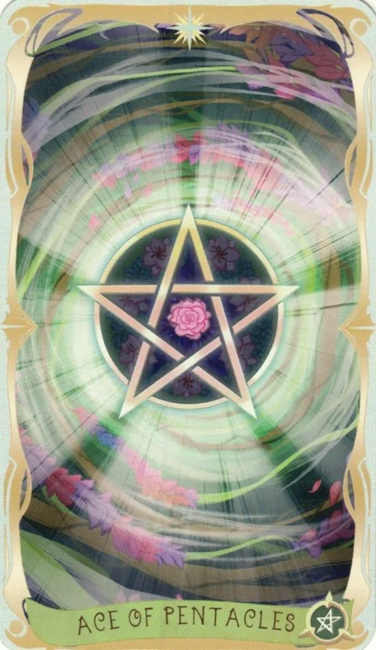 Ace of Pentacles card from the Believing Heart Tarot deck