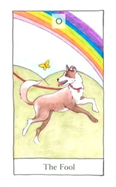 The Fool card from the The Birdqueen Tarot deck