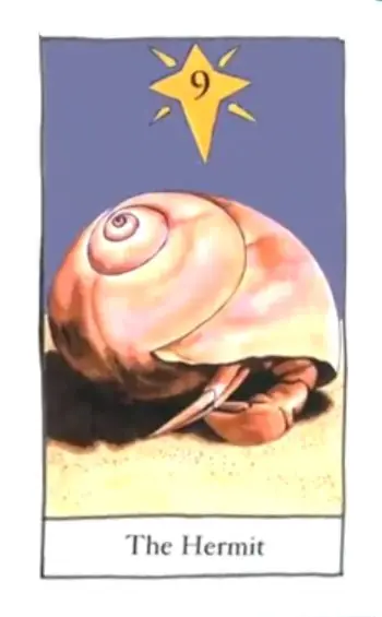 The Hermit card from the The Birdqueen Tarot deck