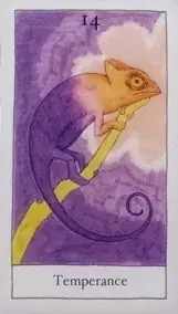 Temperance card from the The Birdqueen Tarot deck