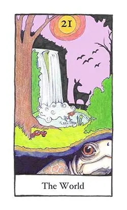 The World card from the The Birdqueen Tarot deck
