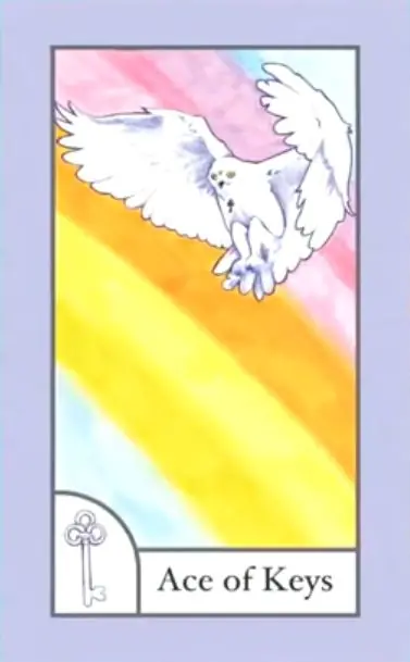 Ace of Keys card from the The Birdqueen Tarot deck