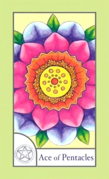 Ace of Pentacles card from the The Birdqueen Tarot deck