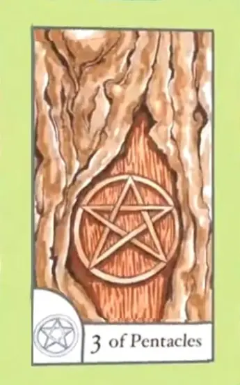 3 of Pentacles card from the The Birdqueen Tarot deck