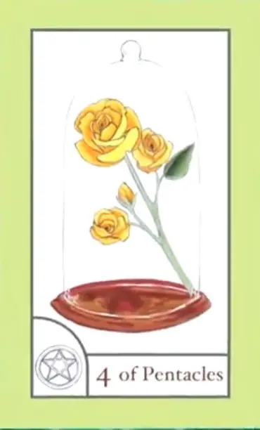 4 of Pentacles card from the The Birdqueen Tarot deck