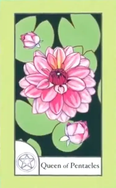 Queen of Pentacles card from the The Birdqueen Tarot deck