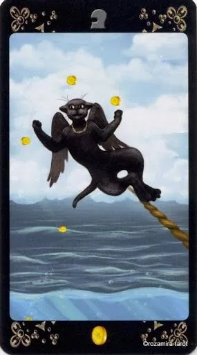 Black Cats Tarot Review 27 Two of Coins from Black Cats Tarot