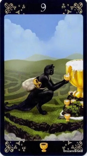 Black Cats Tarot Review 12 Nine of Cups from Black Cats Tarot