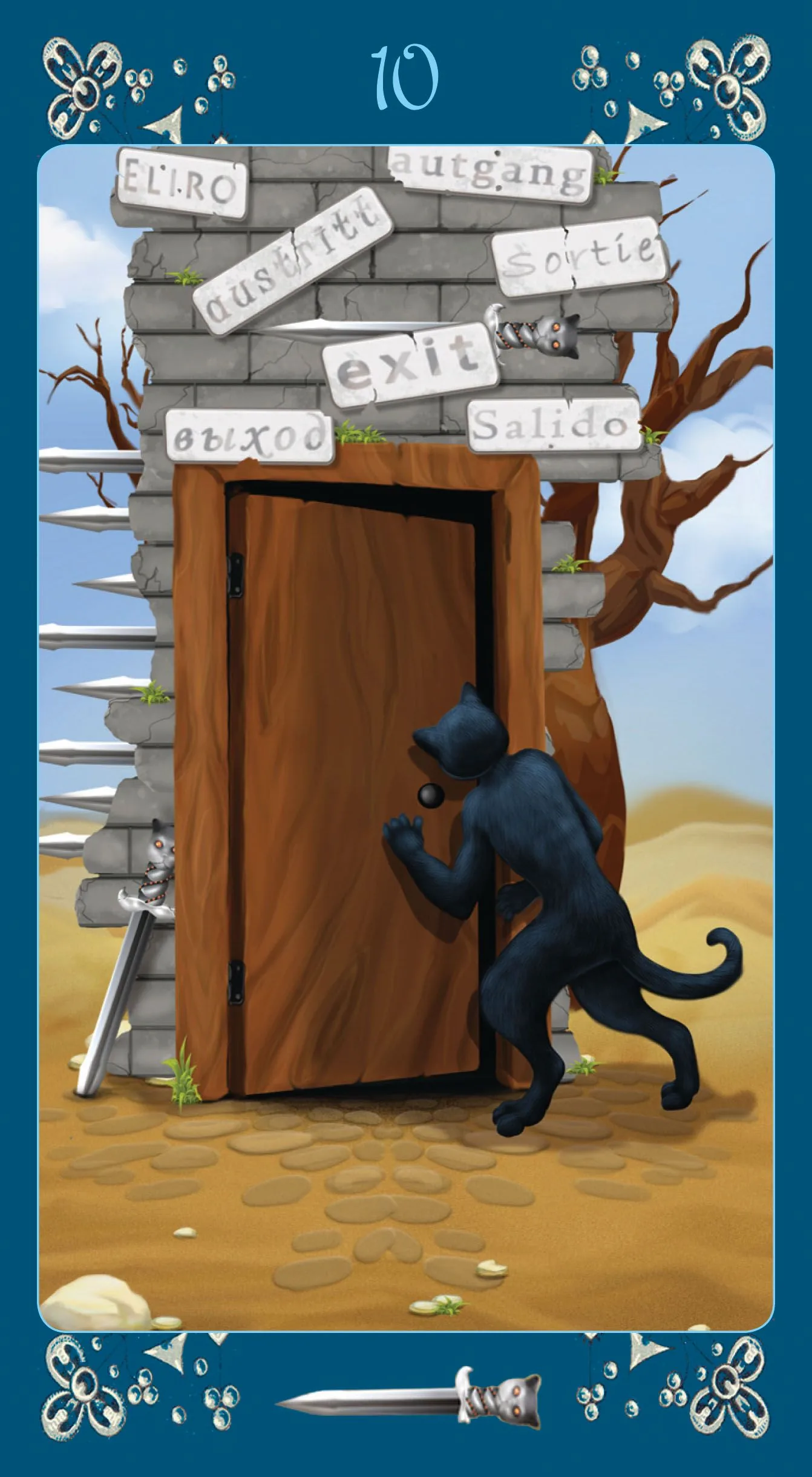 Black Cats Tarot Review 18 Ten of Swords from Black Cats Tarot