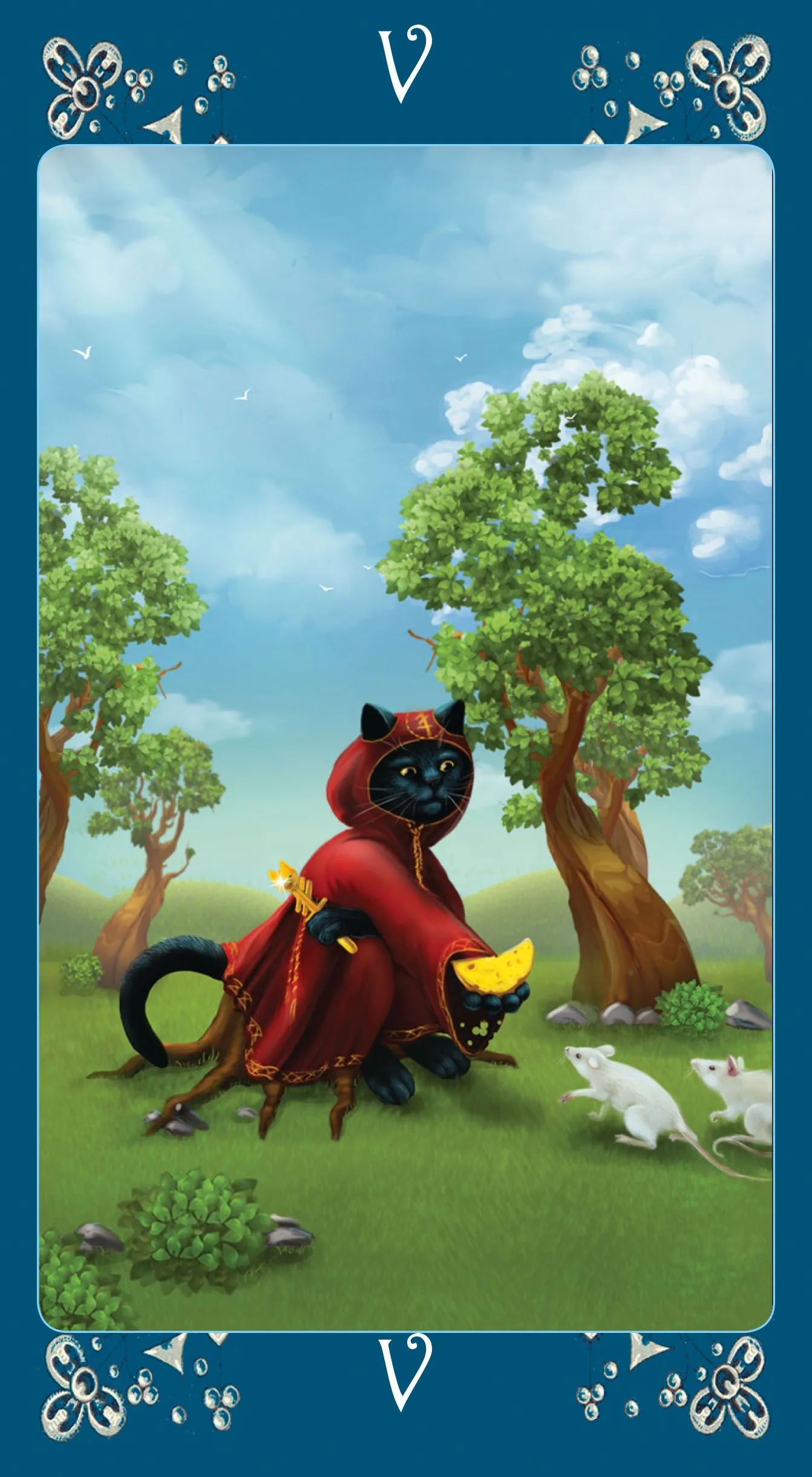 The Hierophant card from the Black Cats Tarot deck