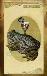 The Black Ibis Tarot Review 3 Frog Chalice Watcher card from The Black Ibis Tarot deck
