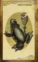 The Black Ibis Tarot Review 16 Toad and Cup Offering card from The Black Ibis Tarot deck