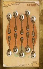 Ten of Brooms card from The Black Ibis Tarot