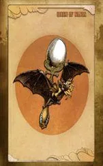 Knight of Brooms card from The Black Ibis Tarot